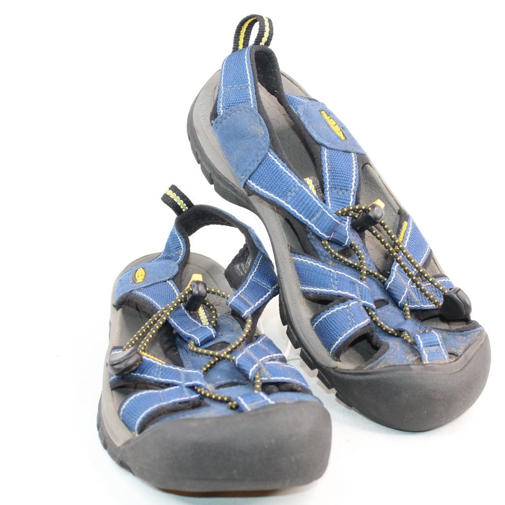 KEEN Hiking Trail Outdoor Waterproof Blue Fabric Strap Toggle Sandal #124 - Picture 2 of 9